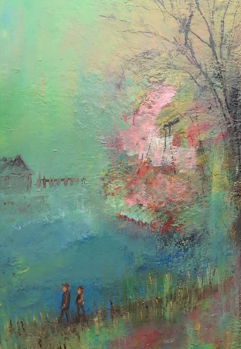 Original Abstract Expressionism Landscape Painting by Elena Ivanova