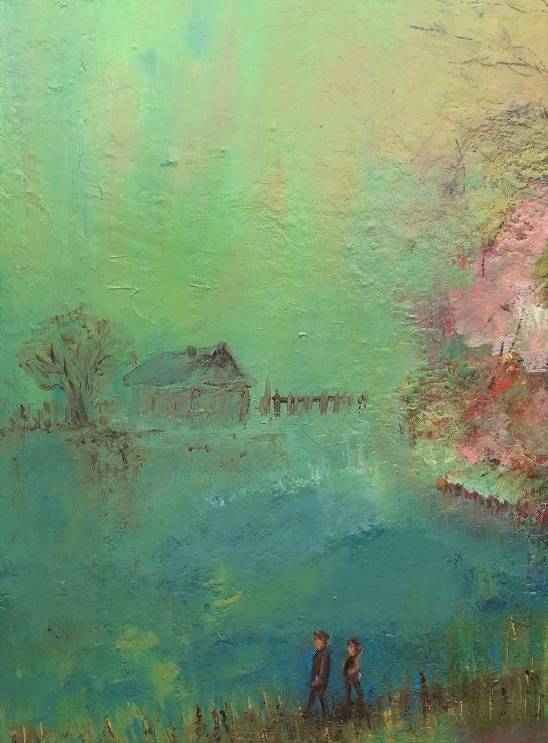 Original Abstract Expressionism Landscape Painting by Elena Ivanova