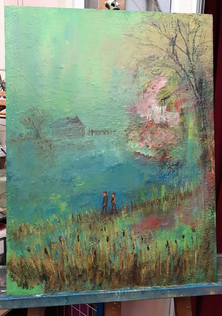 Original Abstract Expressionism Landscape Painting by Elena Ivanova