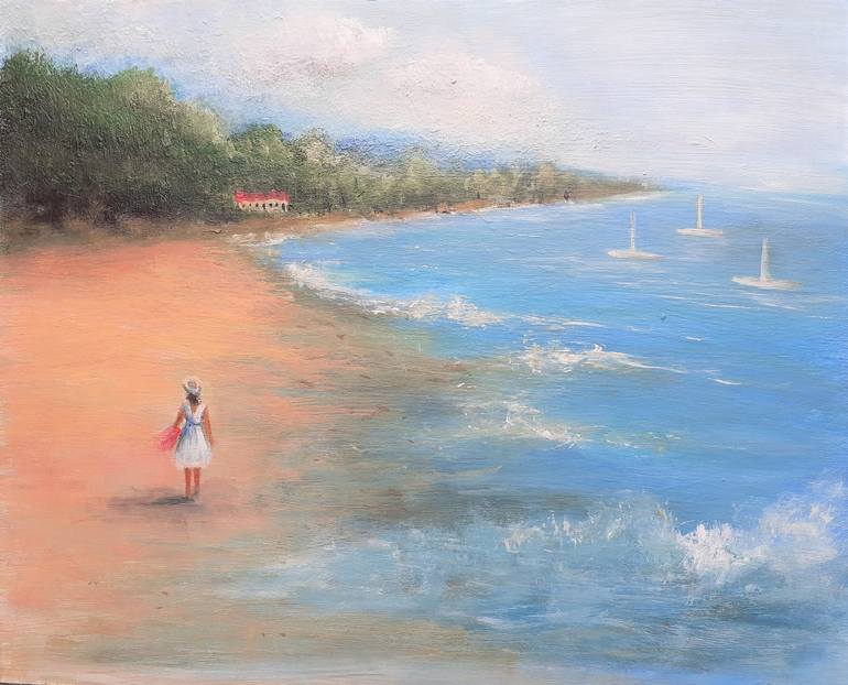 Original Beach Painting by Elena Ivanova