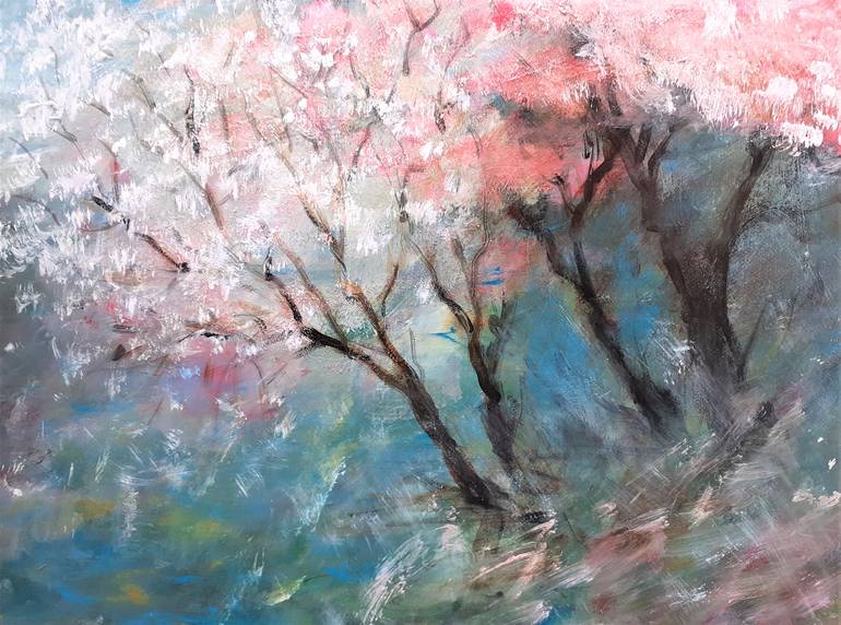 Original Abstract Expressionism Tree Painting by Elena Ivanova
