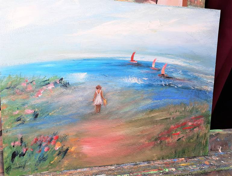 Original Figurative Seascape Painting by Elena Ivanova