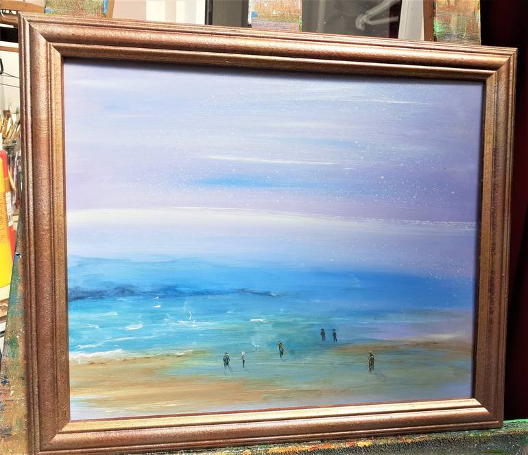 Original Art Deco Seascape Painting by Elena Ivanova