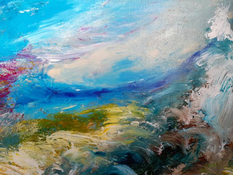 Original Abstract Expressionism Seascape Painting by Elena Ivanova