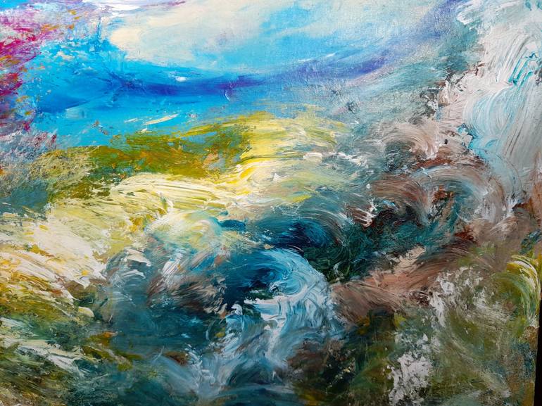 Original Abstract Expressionism Seascape Painting by Elena Ivanova