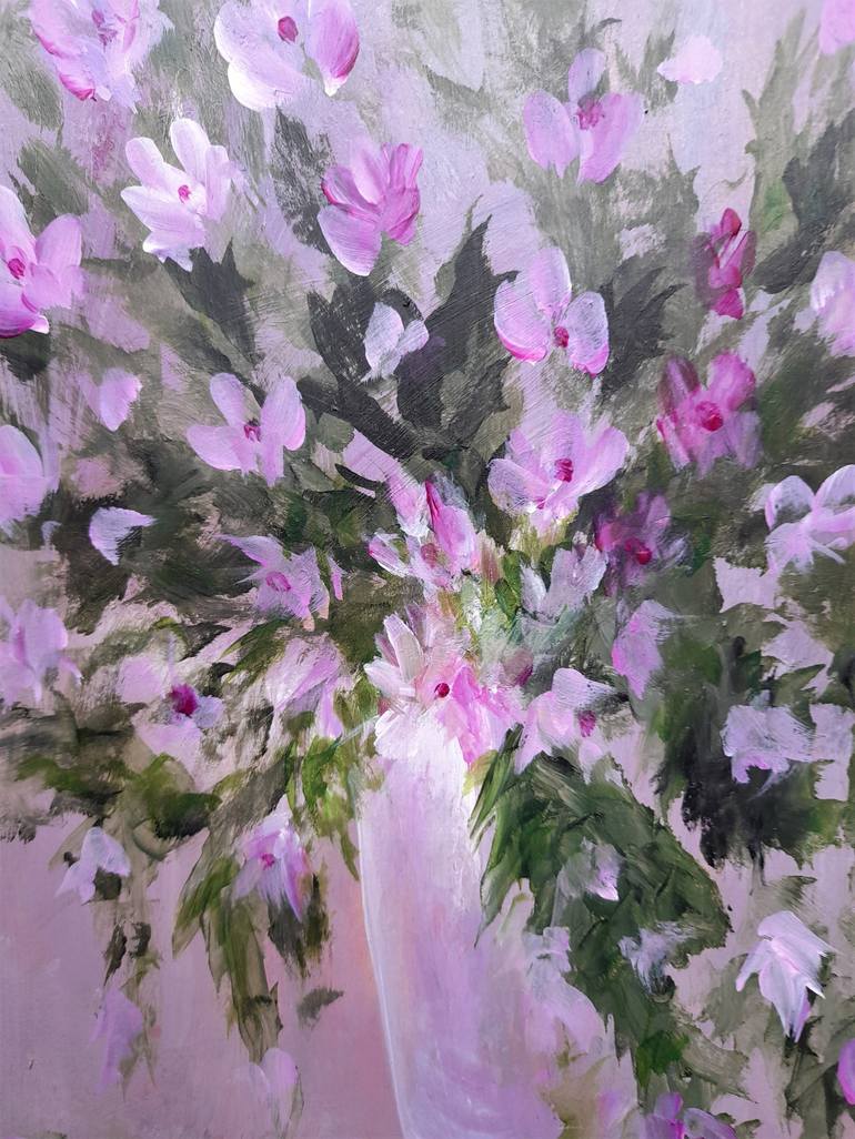 Original Art Deco Floral Painting by Elena Ivanova