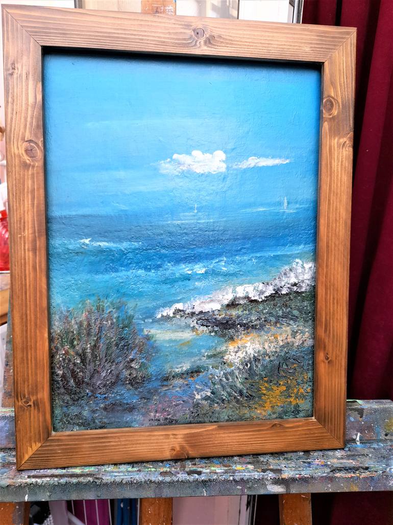 Original Art Deco Seascape Painting by Elena Ivanova