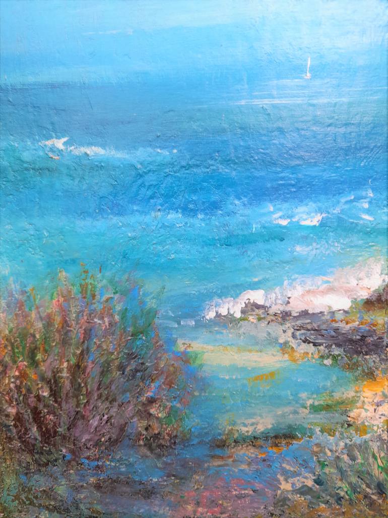 Original Art Deco Seascape Painting by Elena Ivanova