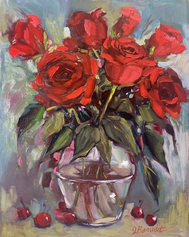 Red Roses with Cherries thumb