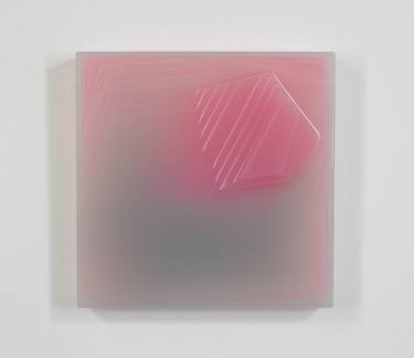 Gray Pink Erratic 1 (pigmented, poured, epoxy, translucent, abstract) thumb