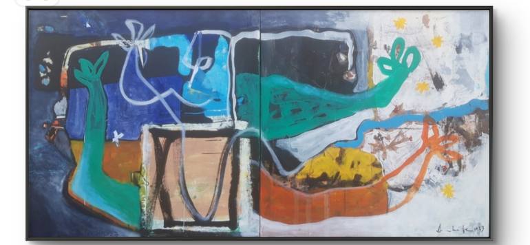 Original Abstract Men Painting by Dumitrache Ciprian