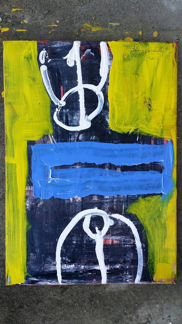Original Abstract Men Painting by Dumitrache Ciprian