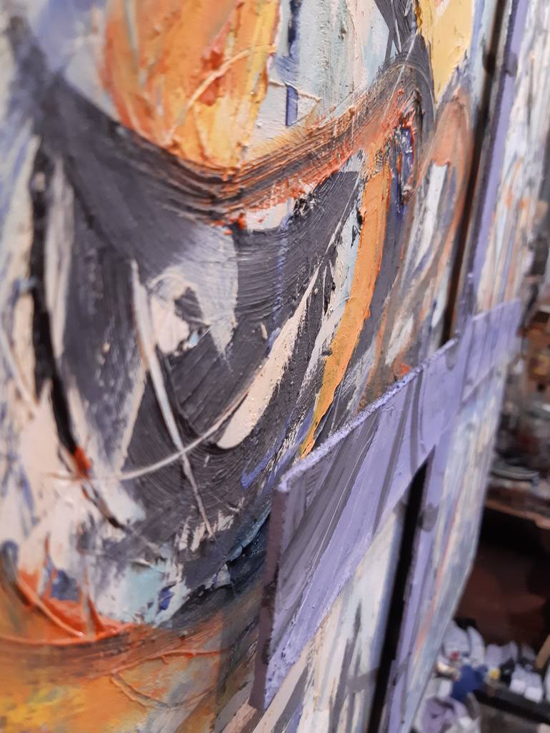 Original Abstract Expressionism Abstract Mixed Media by László Retek