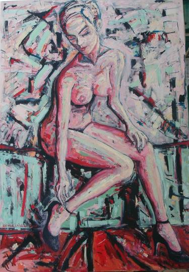 Original Expressionism Nude Paintings by László Retek