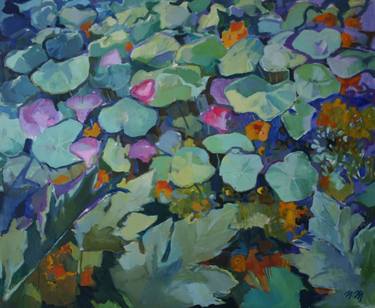 Original Impressionism Garden Paintings by Natalie Matvijenkova