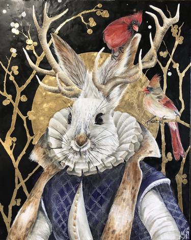 Original Figurative Animal Paintings by Kari Serrao