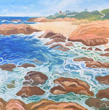 Print of Seascape Paintings by Kirsty Wain