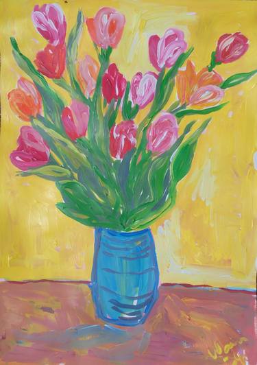 Print of Expressionism Floral Paintings by Kirsty Wain
