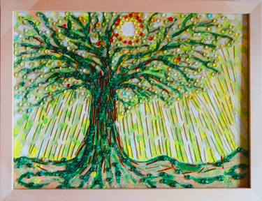 Print of Expressionism Tree Collage by Sabine Blasko