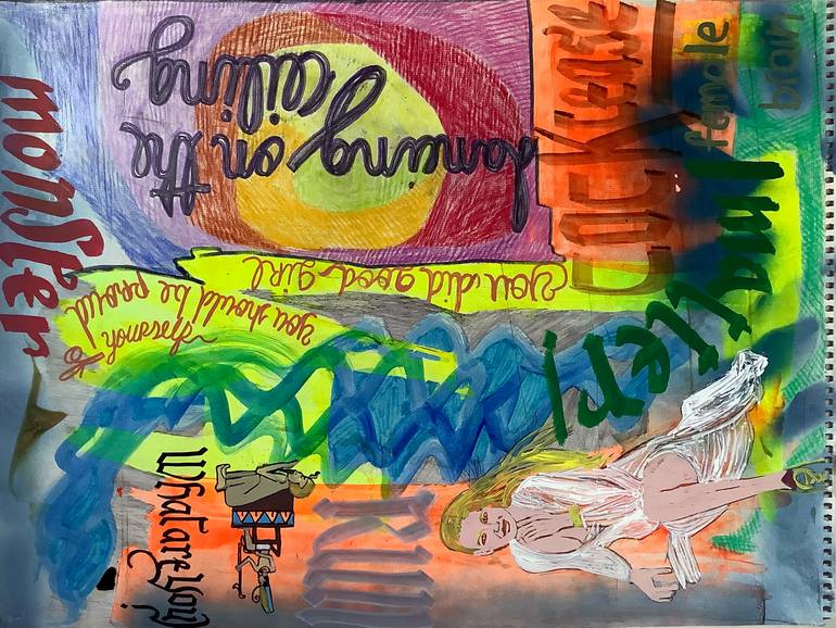 Original Conceptual People Drawing by Helios Rossell