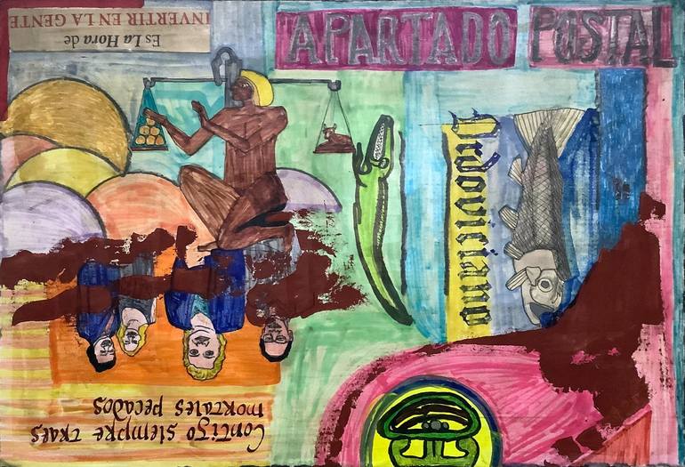 Original Conceptual Abstract Mixed Media by Helios Rossell