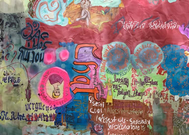 Original Abstract Expressionism Classical Mythology Mixed Media by Helios Rossell