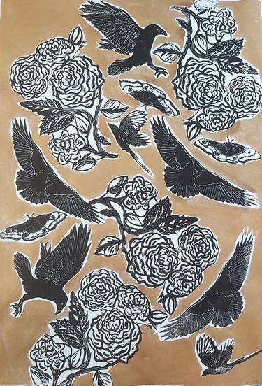 Original Abstract Floral Printmaking by Samantha Thompson