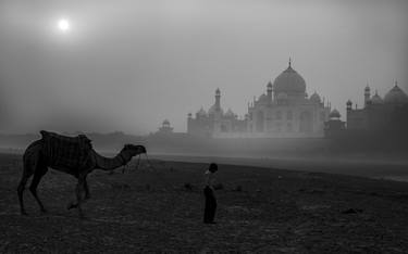 Boy and his camel outside Taj Mahal thumb