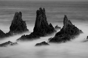 Rocks at playa de Gueirua, Asturias,Spain thumb