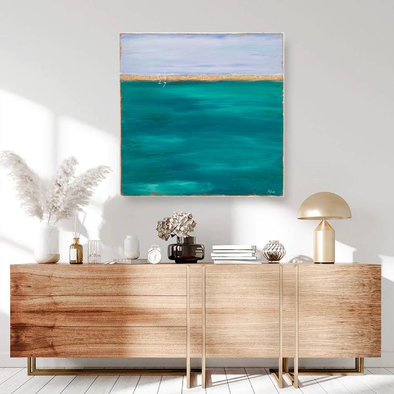 Original Color Field Painting Beach Painting by Sabina D'Antonio