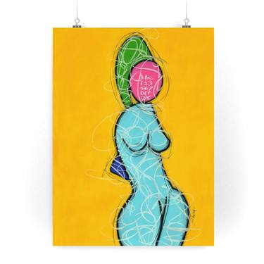 Caribbean Sun Contemporary Minimalist Figurative Nude Art Pastel thumb