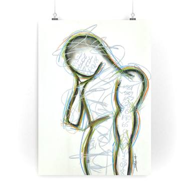 Original Figurative Men Drawings by Sabina D'Antonio