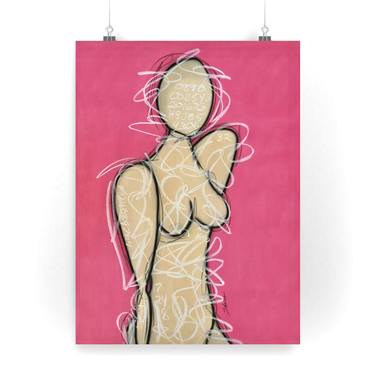 Original Figurative Nude Drawings by Sabina D'Antonio