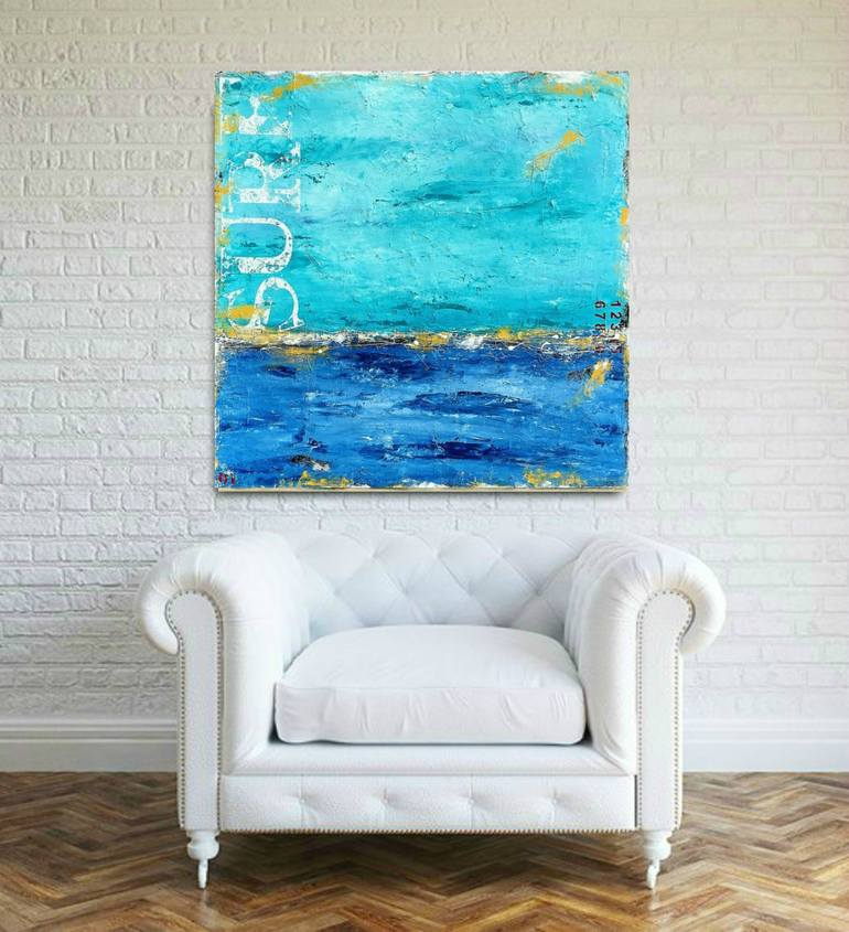 Original Abstract Beach Painting by Sabina D'Antonio