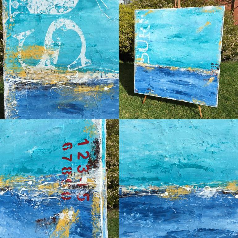 Original Abstract Beach Painting by Sabina D'Antonio