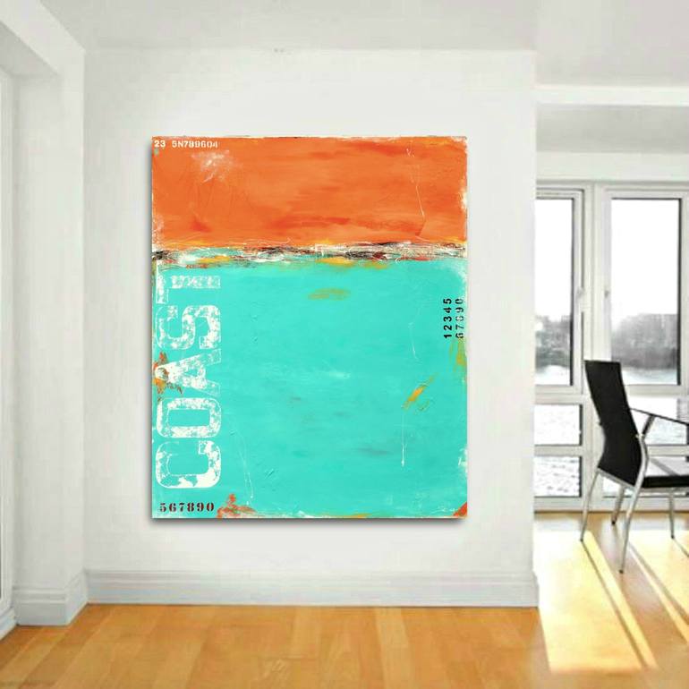 Original Abstract Beach Painting by Sabina D'Antonio