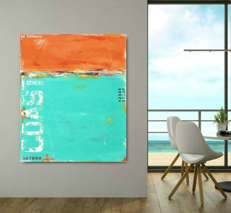 Original Abstract Beach Painting by Sabina D'Antonio