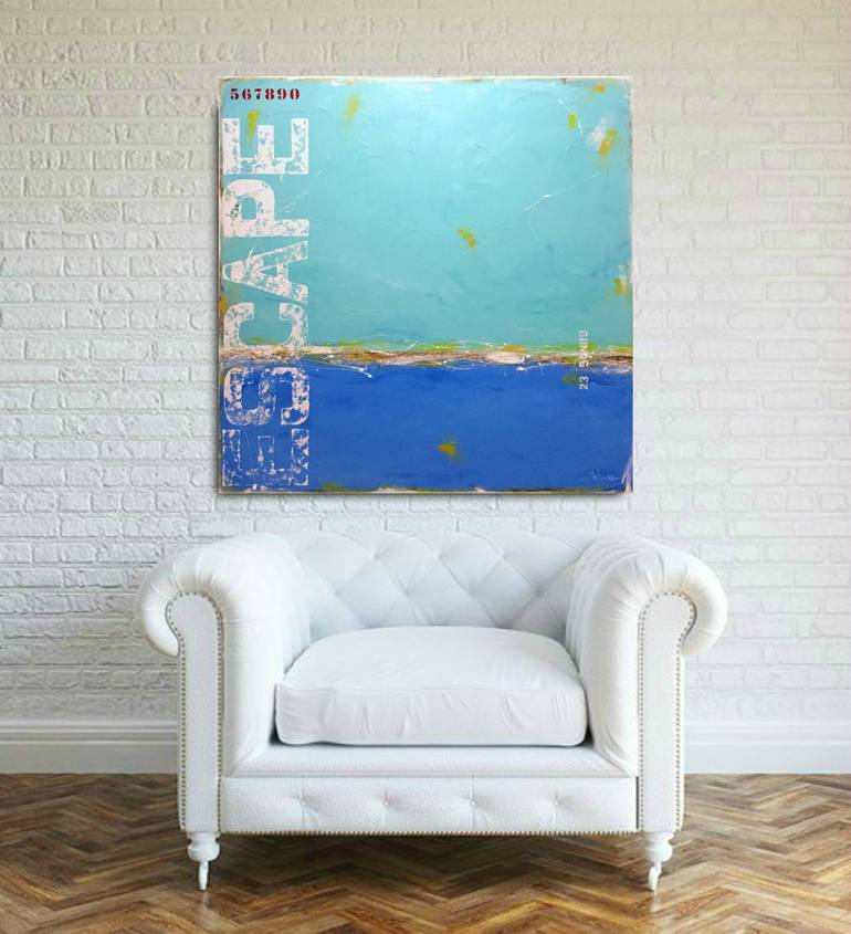 Original Abstract Beach Painting by Sabina D'Antonio