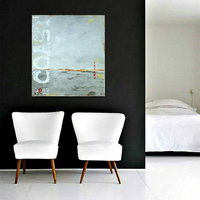 Original Abstract Beach Painting by Sabina D'Antonio