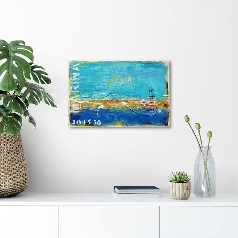 Original Abstract Beach Painting by Sabina D'Antonio