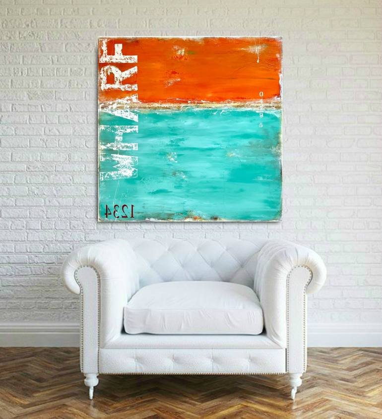 Original Abstract Beach Painting by Sabina D'Antonio