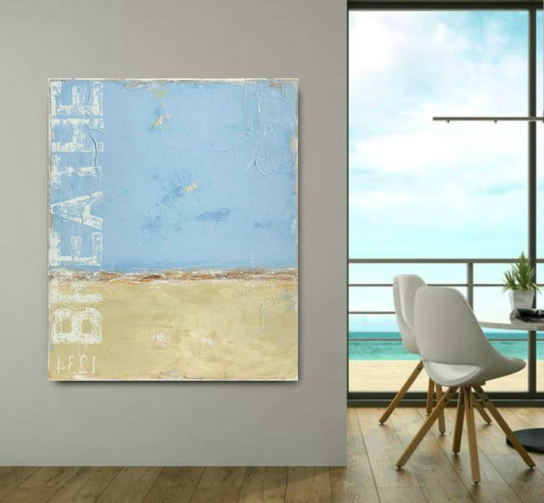 Original Abstract Beach Painting by Sabina D'Antonio