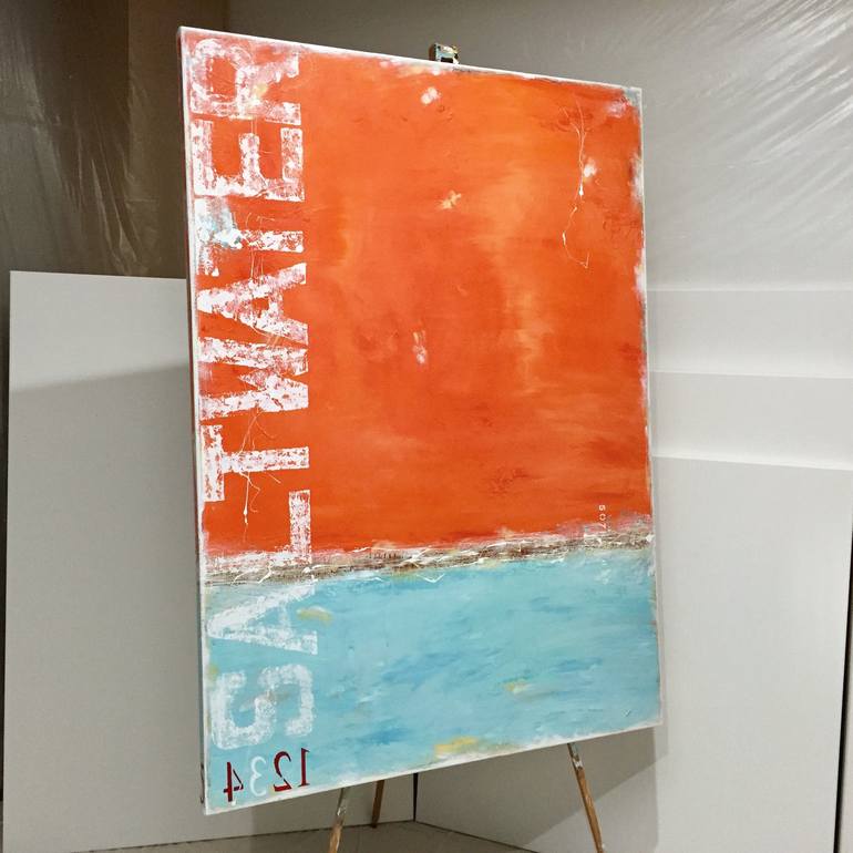 Original Abstract Beach Painting by Sabina D'Antonio