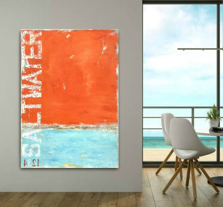 Original Abstract Beach Painting by Sabina D'Antonio