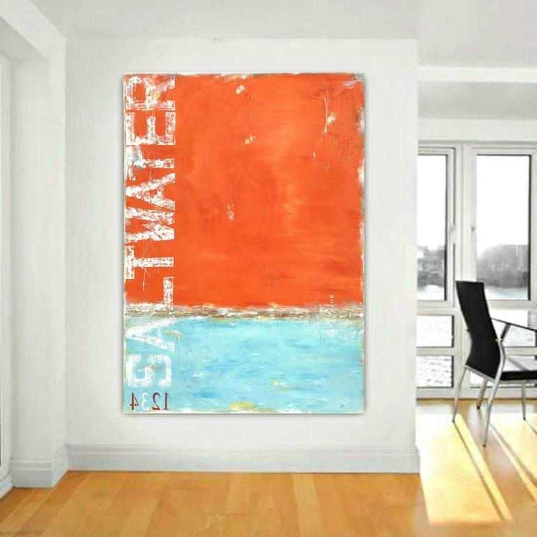 Original Abstract Beach Painting by Sabina D'Antonio