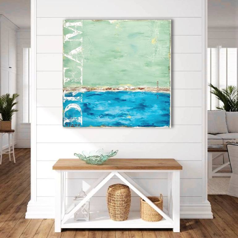 Original Abstract Beach Painting by Sabina D'Antonio