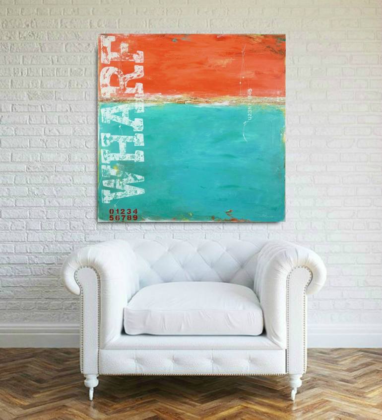 Original Abstract Beach Painting by Sabina D'Antonio