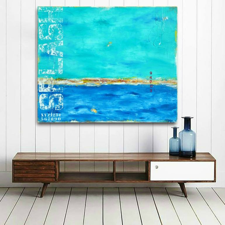 Original Abstract Beach Painting by Sabina D'Antonio