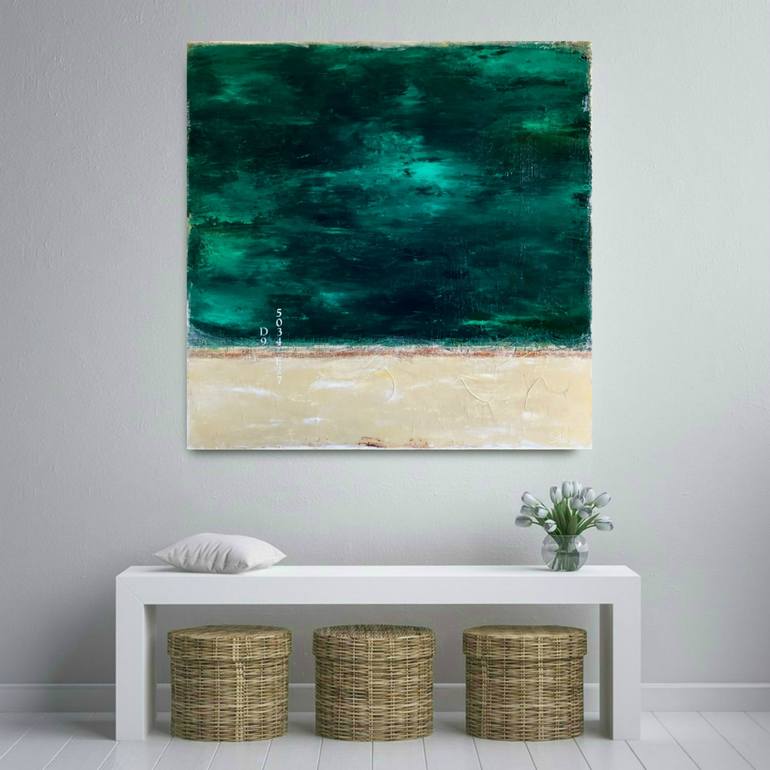 Original Abstract Beach Painting by Sabina D'Antonio