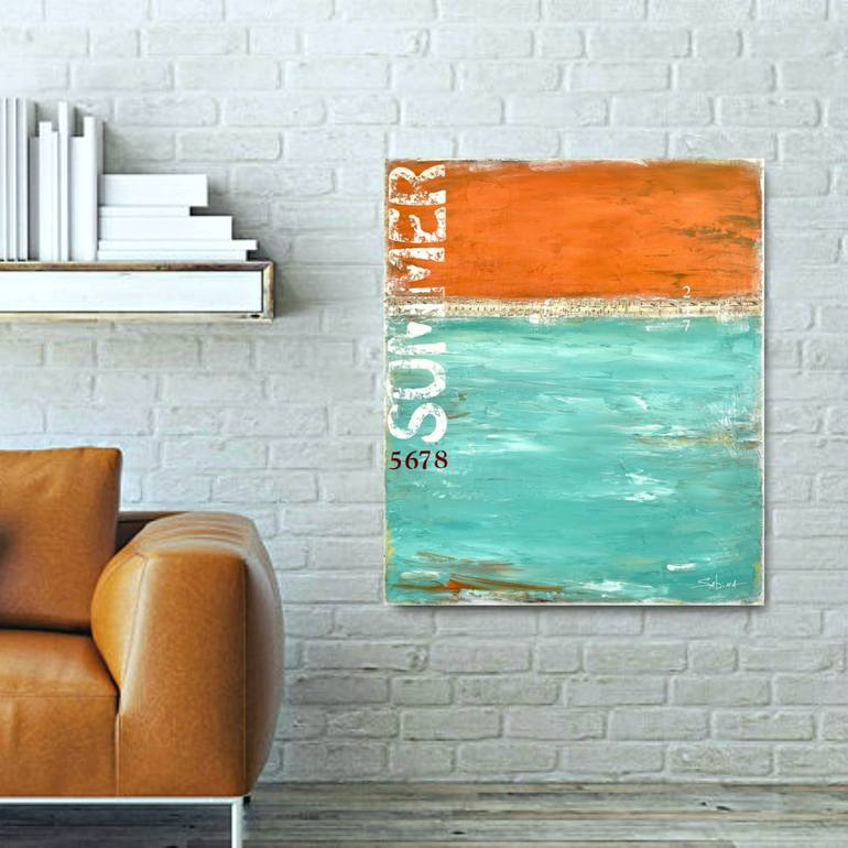 Original Abstract Beach Painting by Sabina D'Antonio